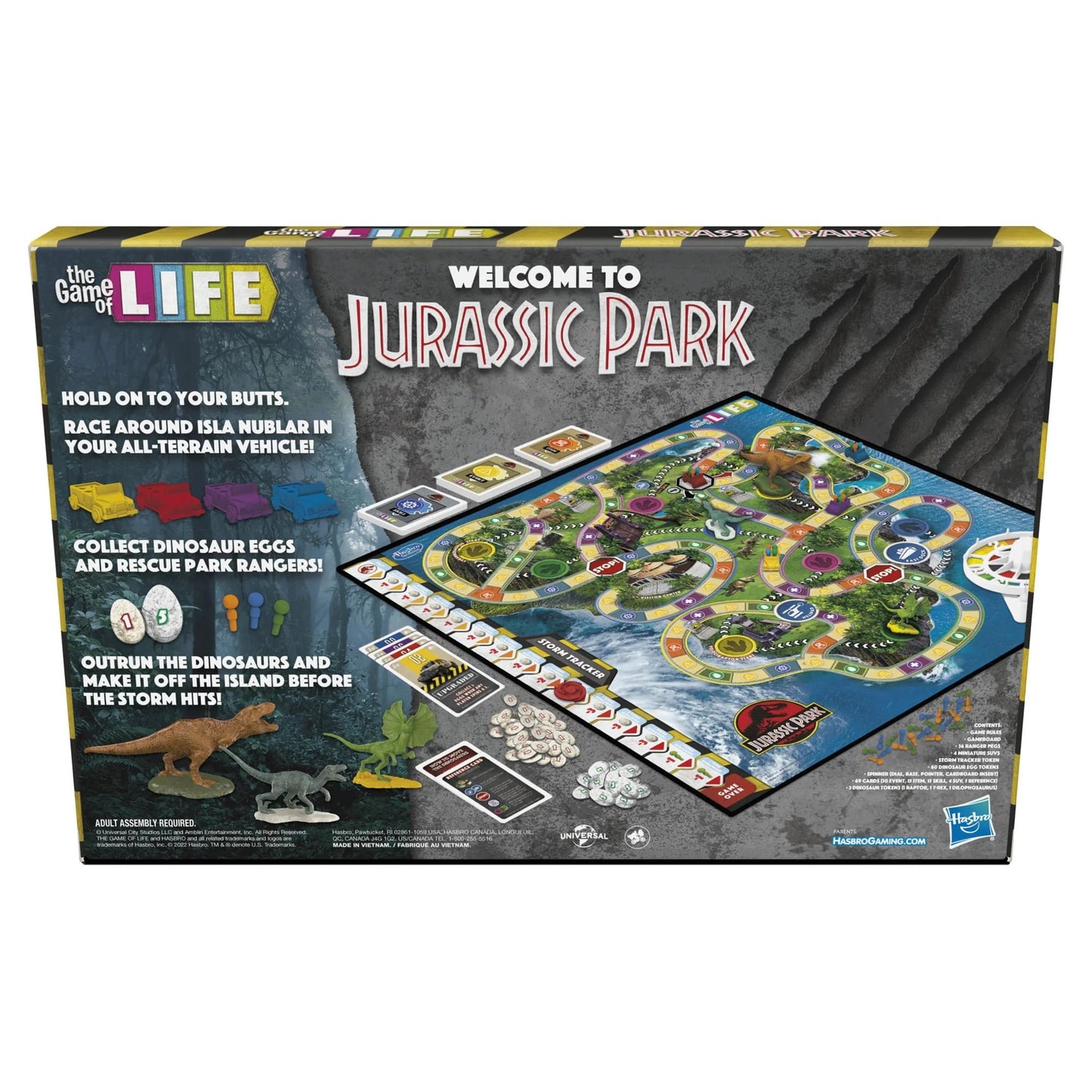 The Game of Life Jurassic Park Edition Board Game - Ages 8+, 2-4 Players