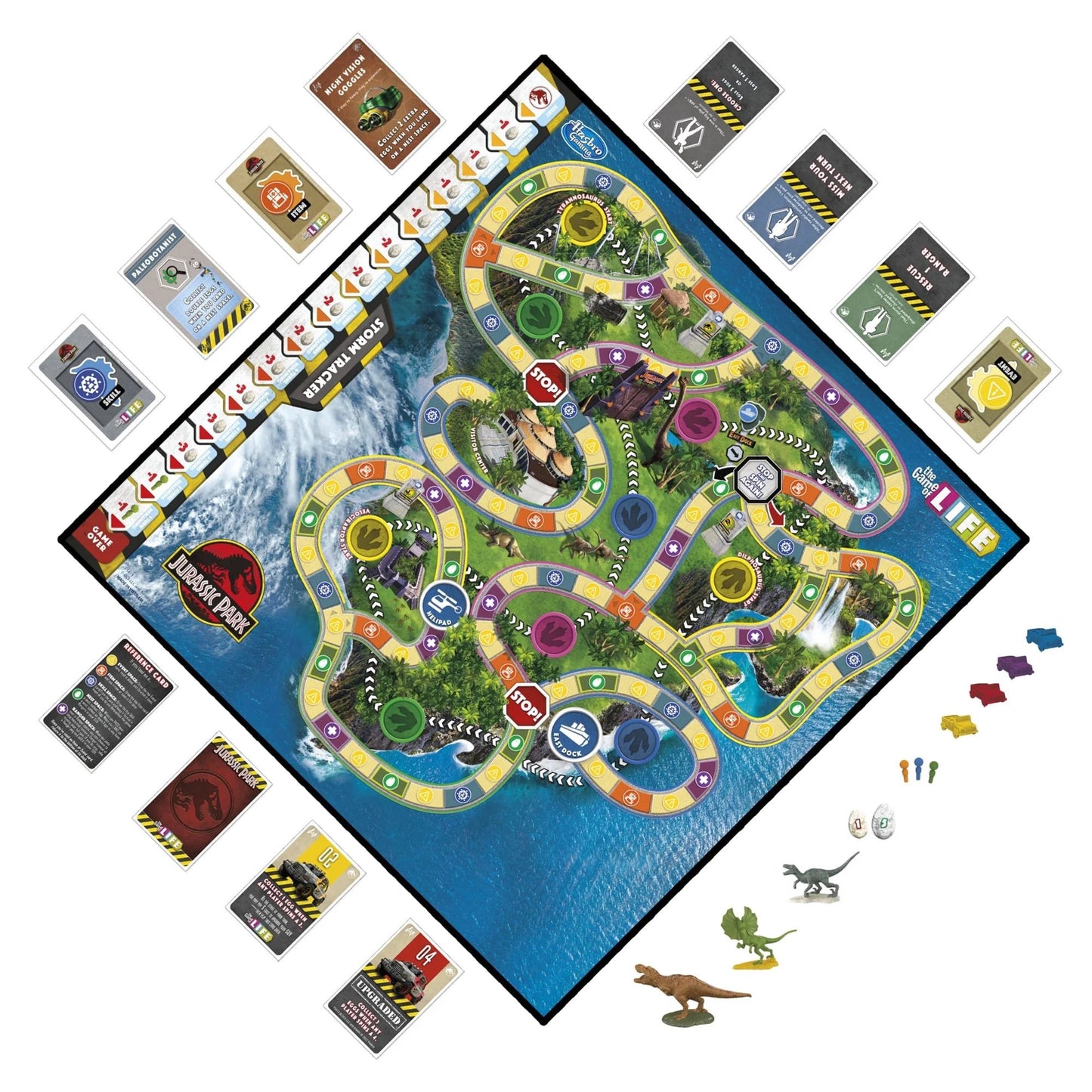 The Game of Life Jurassic Park Edition Board Game - Ages 8+, 2-4 Players