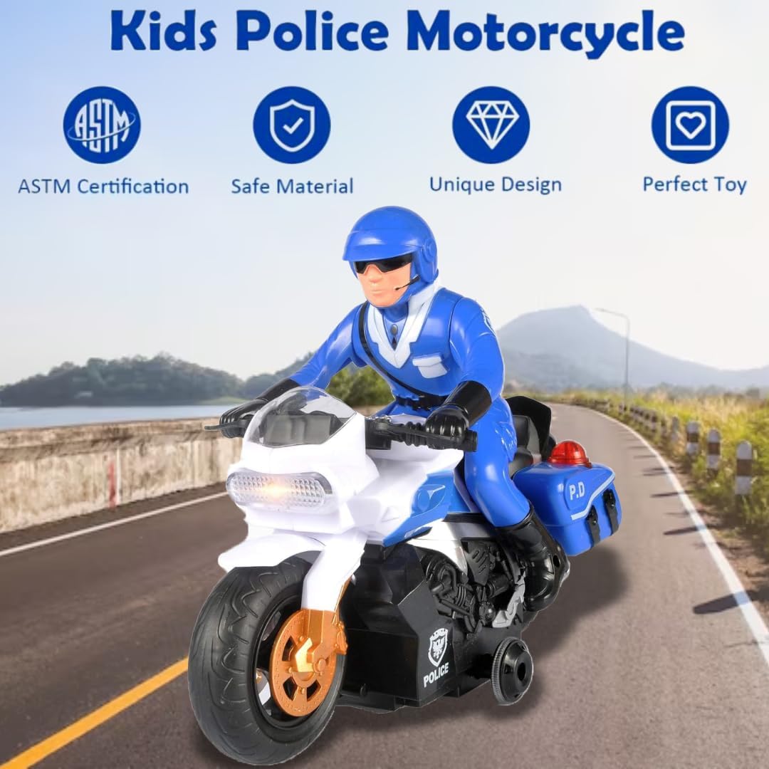 Jakmean RC Motorcycle Blue – 360° Stunt Remote Control Bike Toy