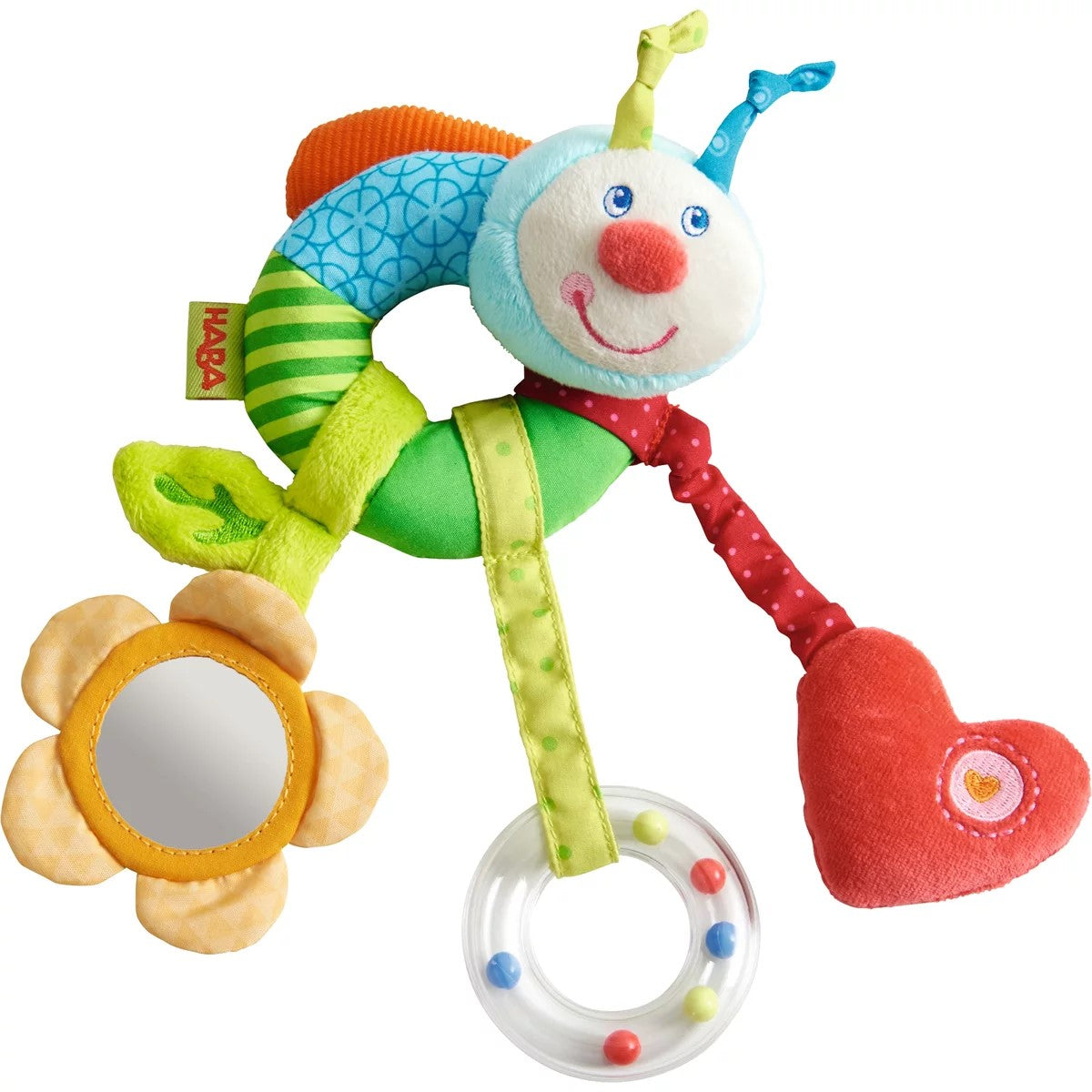 HABA Rainbow Worm Clutching Figure | Plush Ring with Dangling