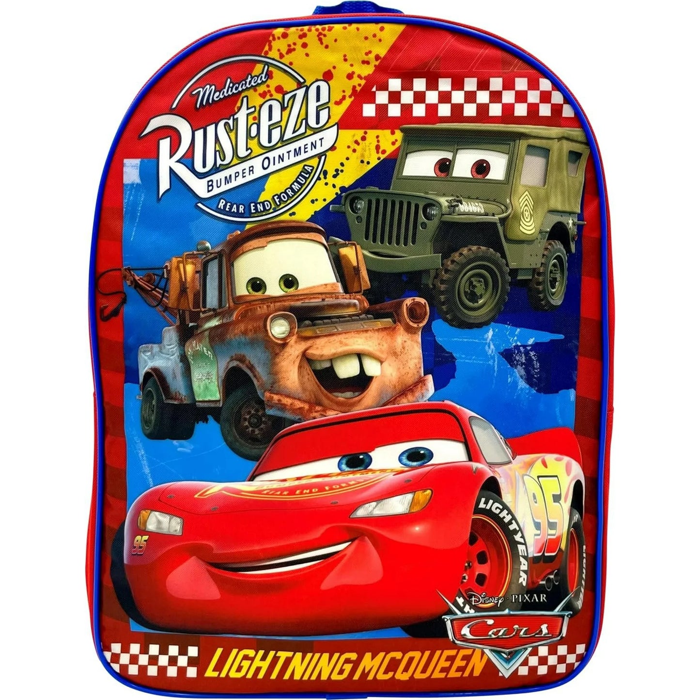 Rust-Eze Lightning McQueen Cars Backpack for Kids Boys - Durable School Bag