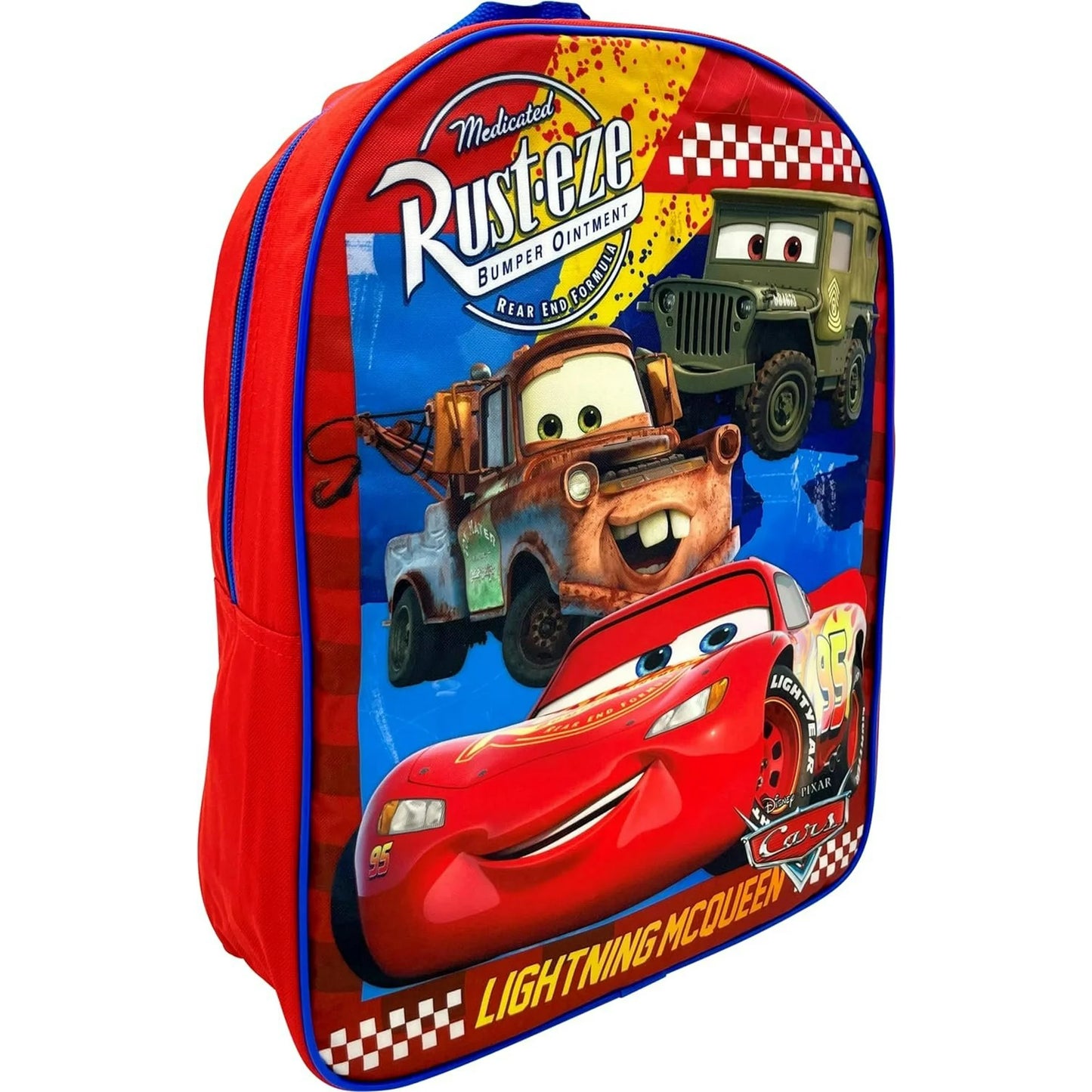Rust-Eze Lightning McQueen Cars Backpack for Kids Boys - Durable School Bag