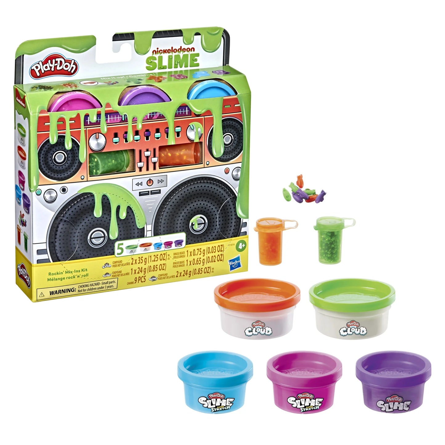 Nickelodeon Slime Play-Doh Rockin' Mix-ins Kit - Fun Creative Set with Slime