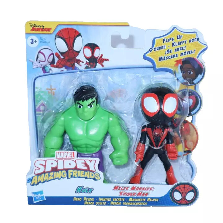 Disney Junior Marvel Spidey & His Amazing Friends - Hulk & Miles Morales Figures
