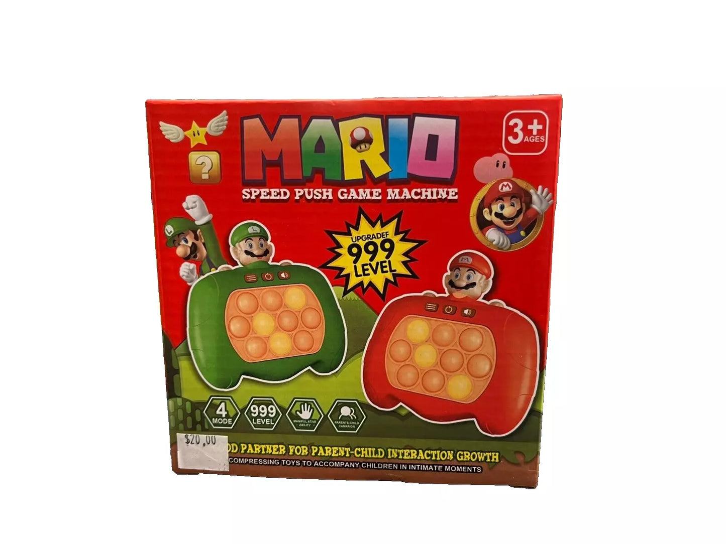 Super Mario Speed Push Pop It Game - Electronic Fidget Toy for Ages 3+