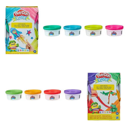 Play-Doh Elastix Compound 4-Pack – Bold Colors Set for Creative Play