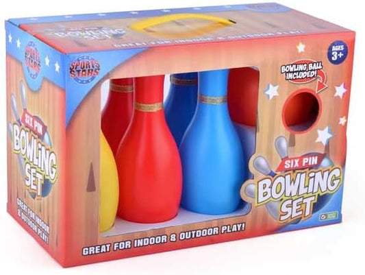 6 Pin Bowling Set Toy for Kids – Indoor Outdoor Game Playset