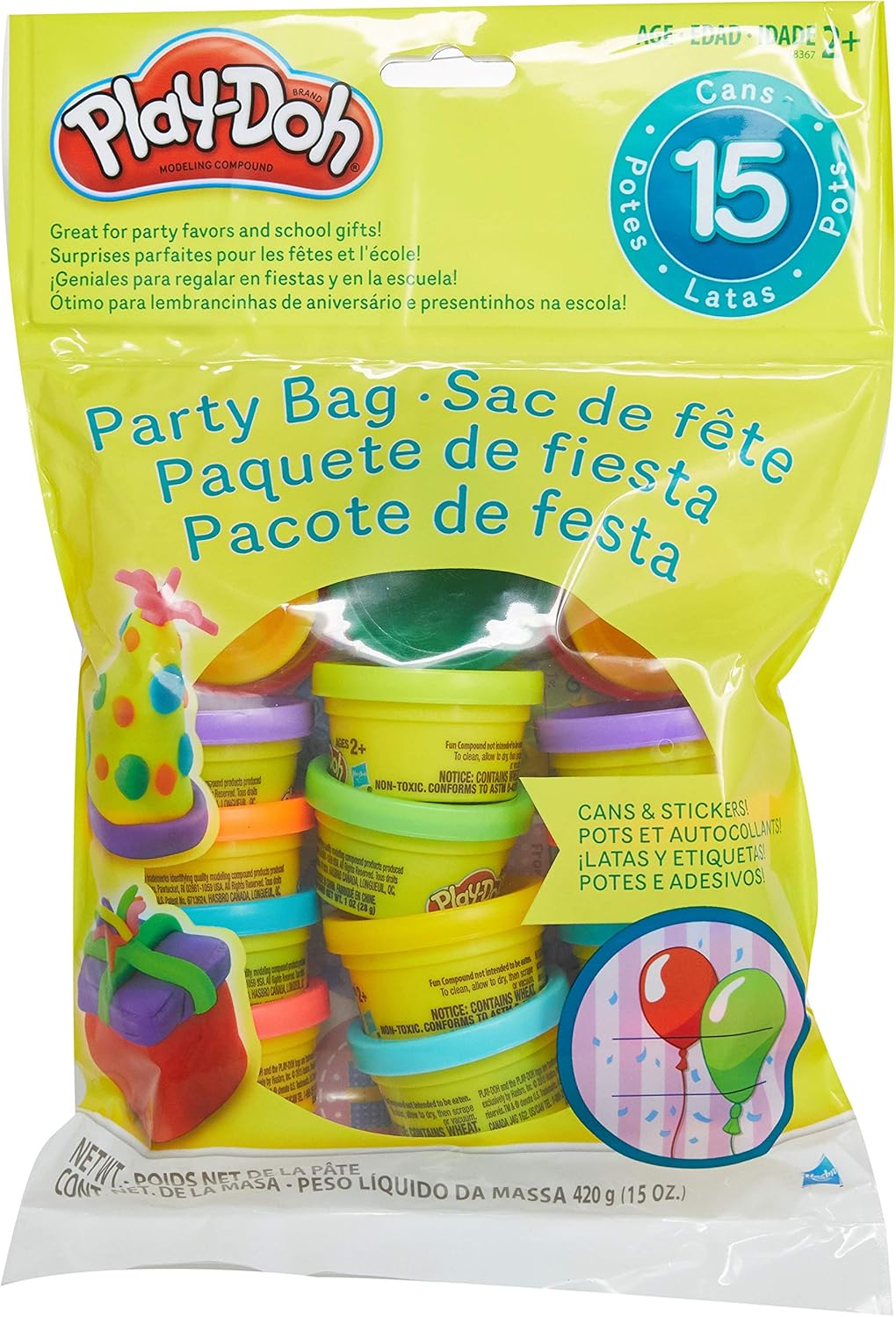 Play-Doh Party Bag – 15 Mini Cans of Modeling Compound for Kids Party Favors