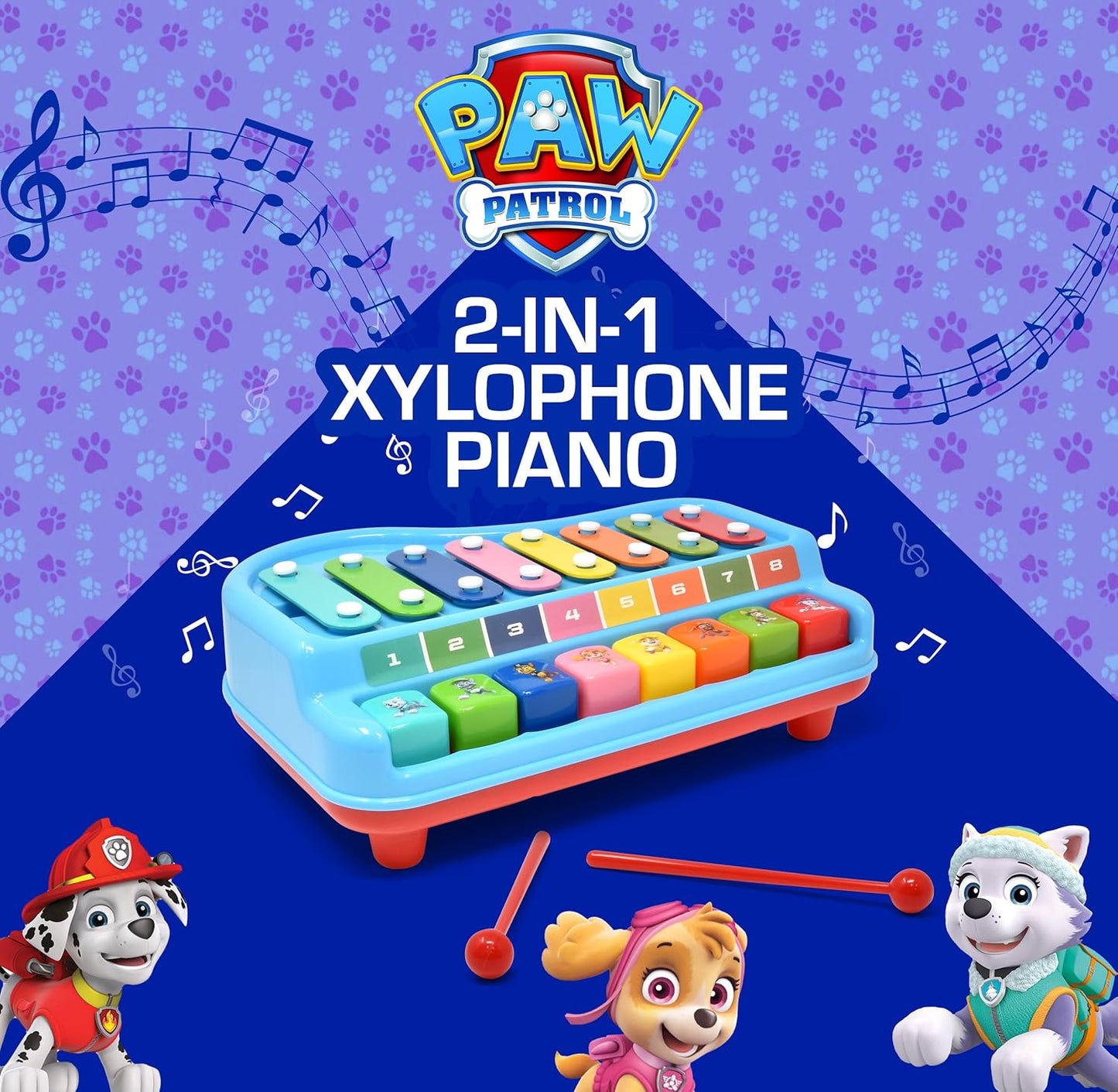 Paw Patrol 2-in-1 Baby Piano & Xylophone Toy – Musical Fun for Kids