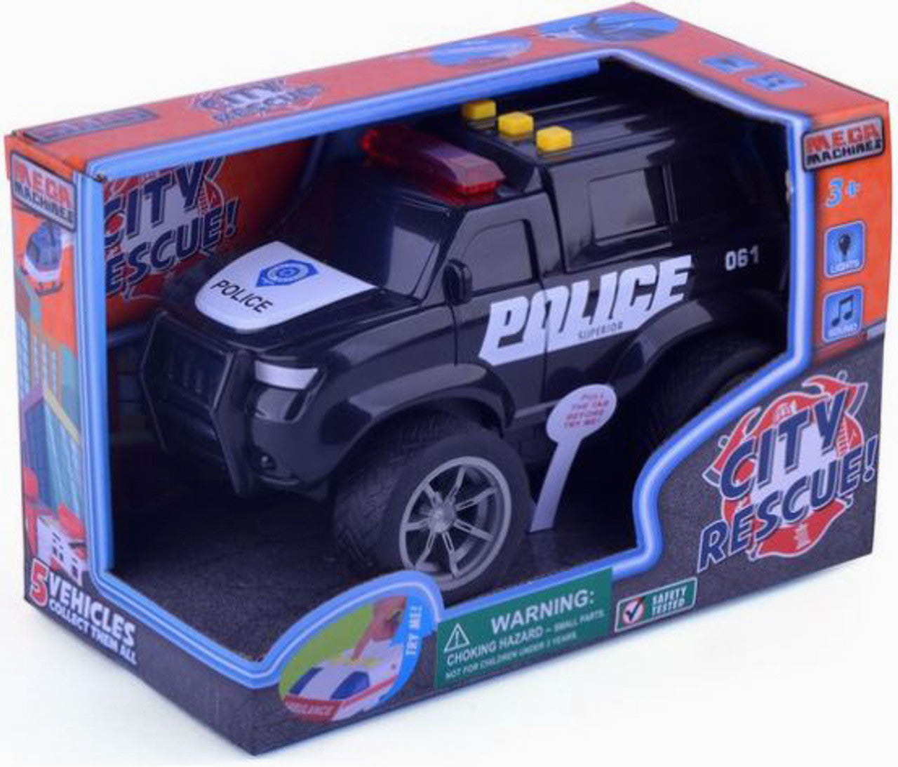 Mega Machine City Rescue Police Car Toy – Lights & Sounds for Kids