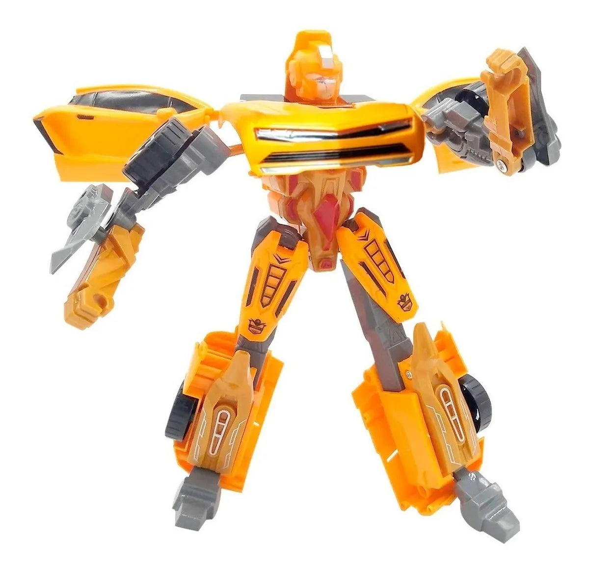 2-in-1 Transforming Robot Car Toy – Yellow Sports Auto Robot for Kids
