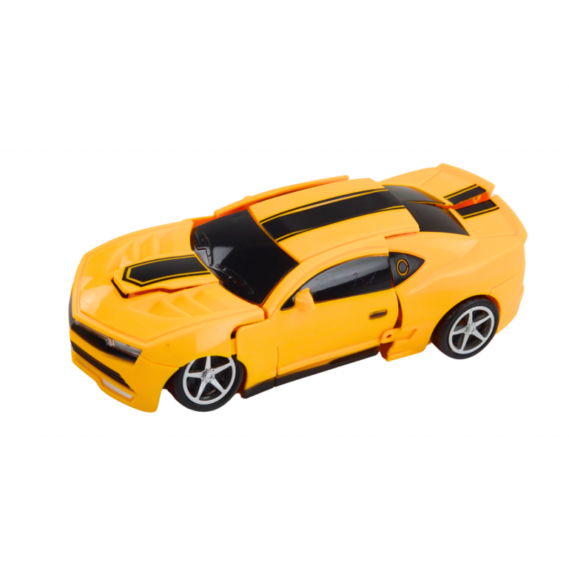 2-in-1 Transforming Robot Car Toy – Yellow Sports Auto Robot for Kids