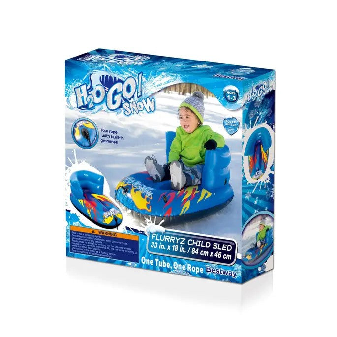 H2OGO! Snow Flurryz 33" x 18" Inflatable Child Sled - Lightweight Winter Fun