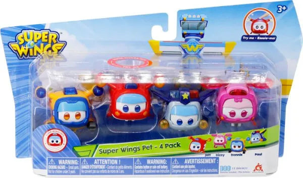 Super Wings Super Pets 4-Pack Collection - Action Figures Set