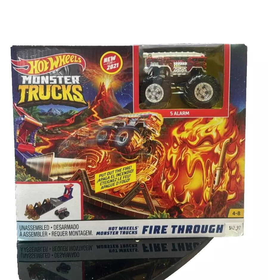 Hot Wheels Monster Trucks Fire Through Playset - Ultimate Stunt & Action Set
