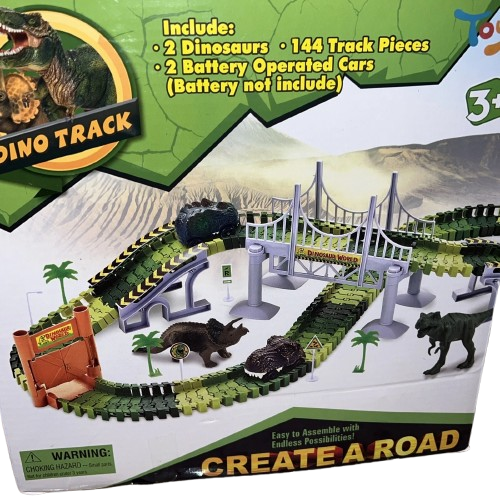 Dino Track Create-A-Road Playset – Flexible Dinosaur Race Track for Kids