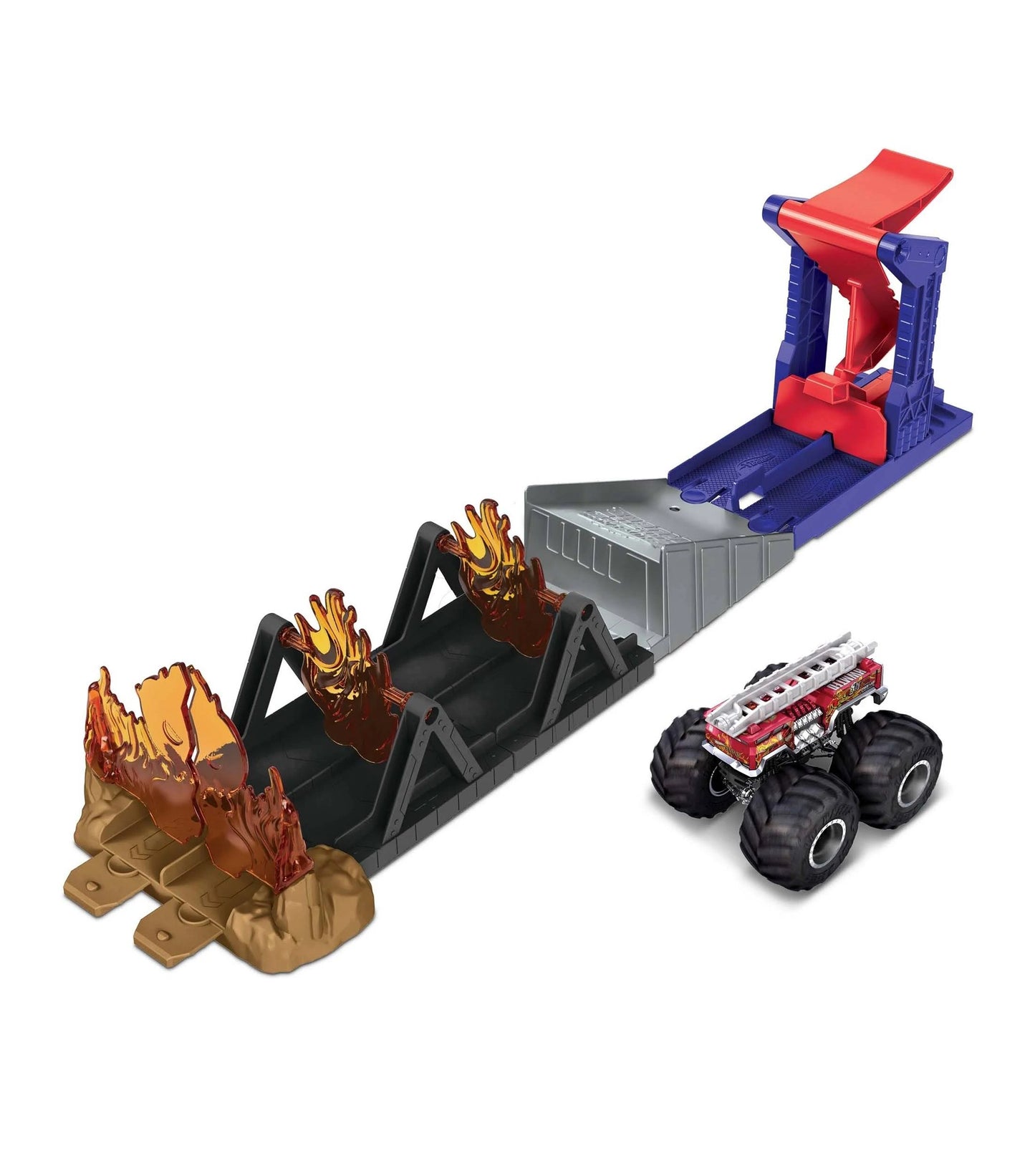 Hot Wheels Monster Trucks Fire Through Playset - Ultimate Stunt & Action Set